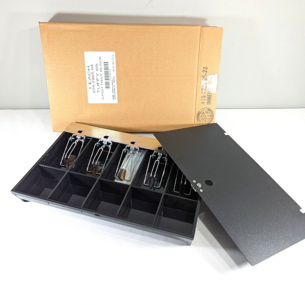 NEW in Box TUFFY Cash tray in black, cash till drawer insert with keys MMF